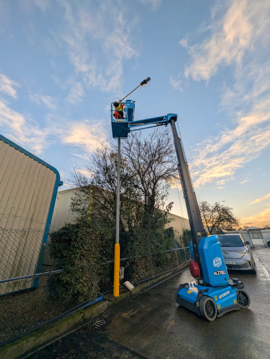 Hawthorne engineer installing a monitored CCTV camera in Norfolk